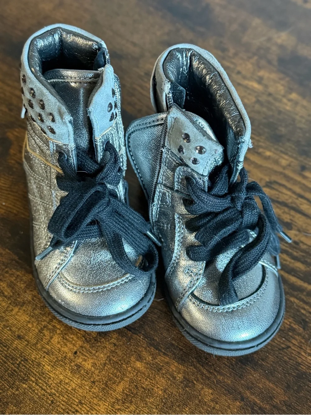 GF Ferre Metallic Leather High-Top Toddler Shoes – EU 20, Made in Italy
